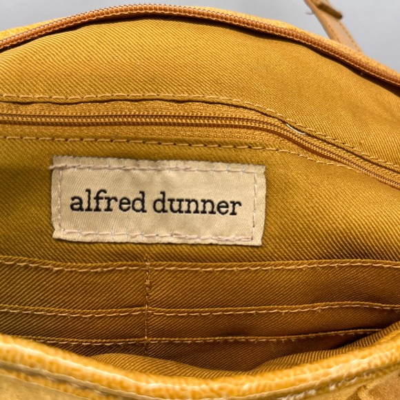 Alfred Dunner Women's Mustard Yellow Suede Shoulder Bag - Picture 4 of 9